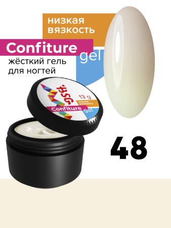 BSG жёсткий гель для наращивания confiture №48 низкая вязкость - молочная вуаль (13 г)